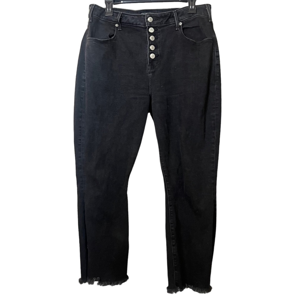 Abercrombie curve love high rise ankle flare jeans black 33 / 16 short